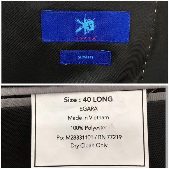 Egara Mens Tuxedo‎ Blazer Sport Coat Two Button Dinner Jacket 40L Casual Suits - Picture 8 of 13